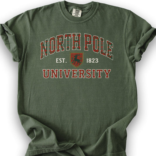North Pole University Holiday Plaid T-Shirt - Hemp
