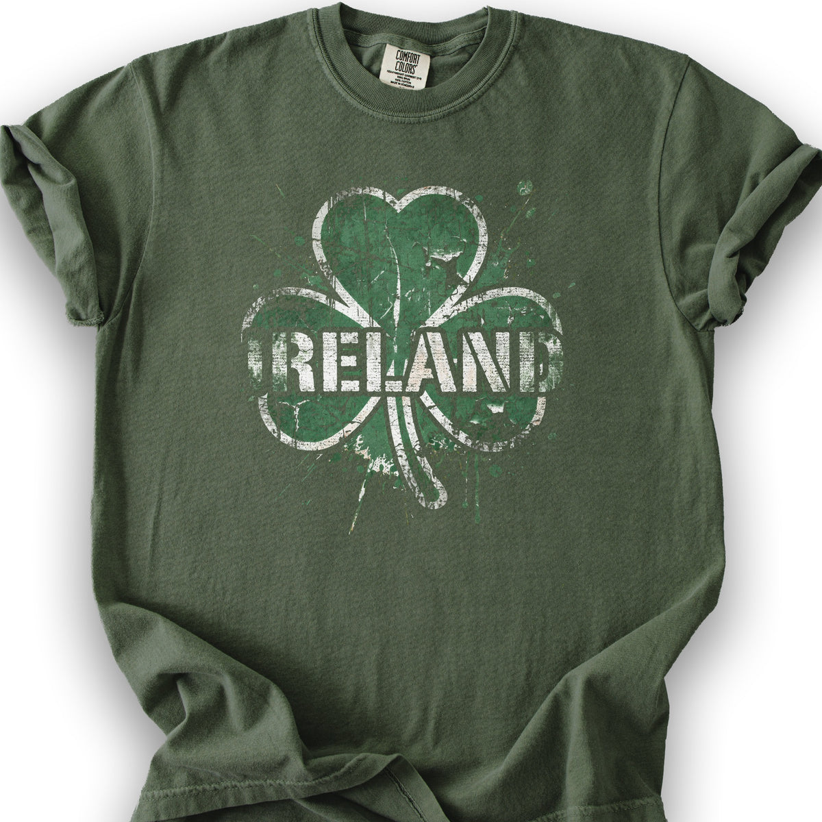 Ireland Shamrock Grunge T-shirt - Hemp