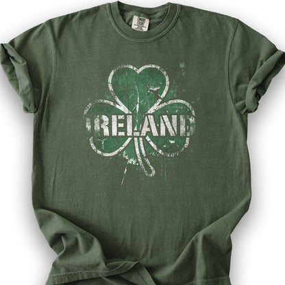 Ireland Shamrock Grunge T-shirt - Hemp