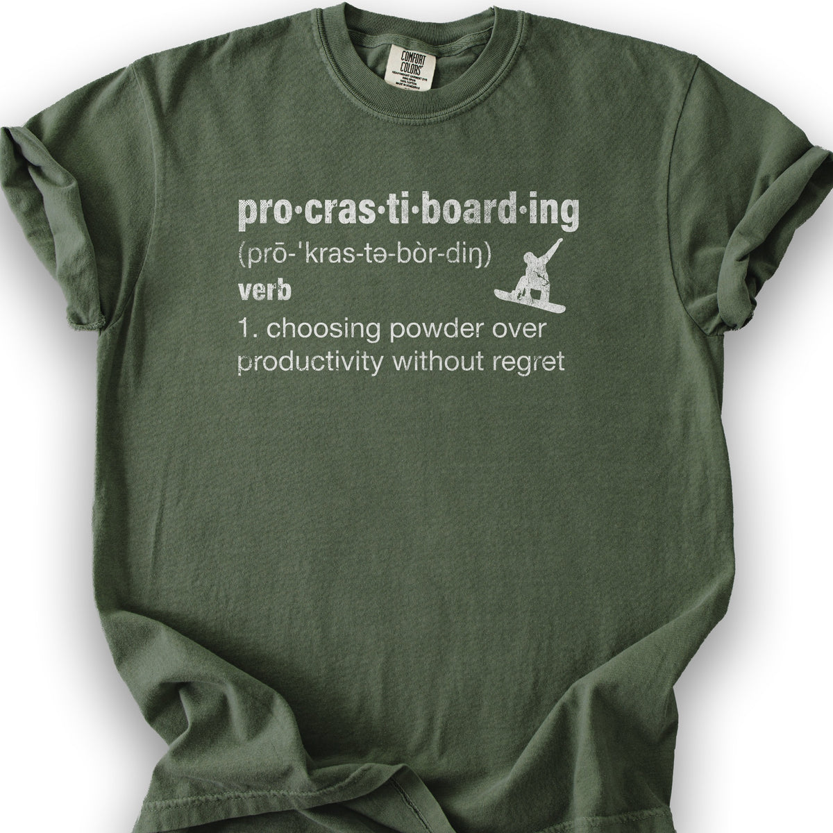 Procrastiboarding Snowboard T-shirt - Hemp