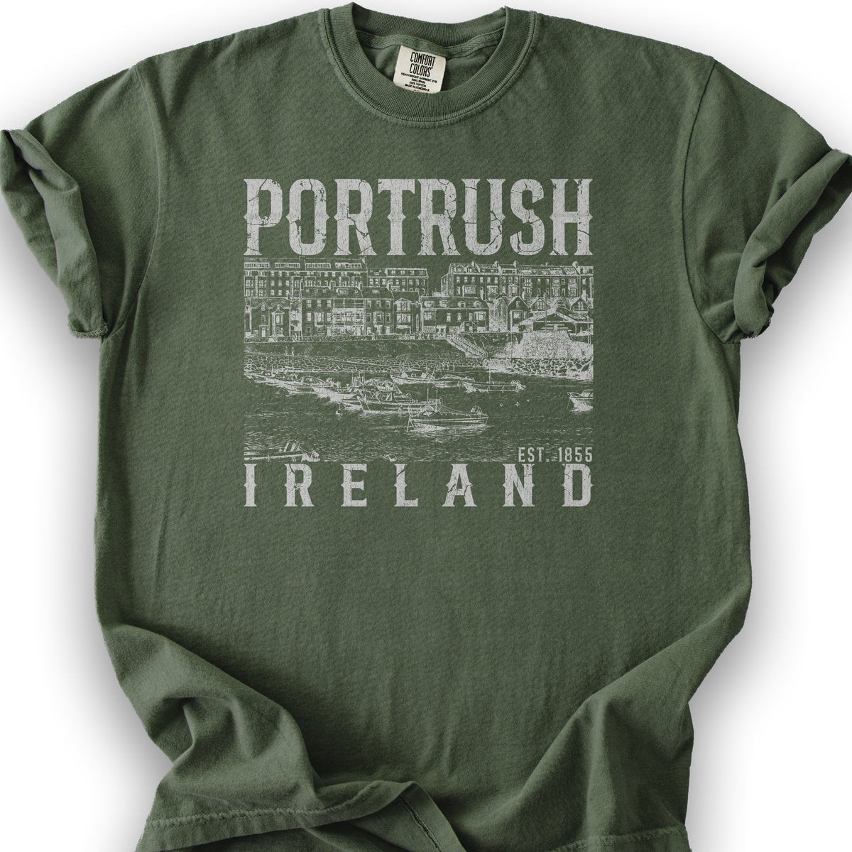 Portrush Ireland Sketch T-Shirt - Hemp