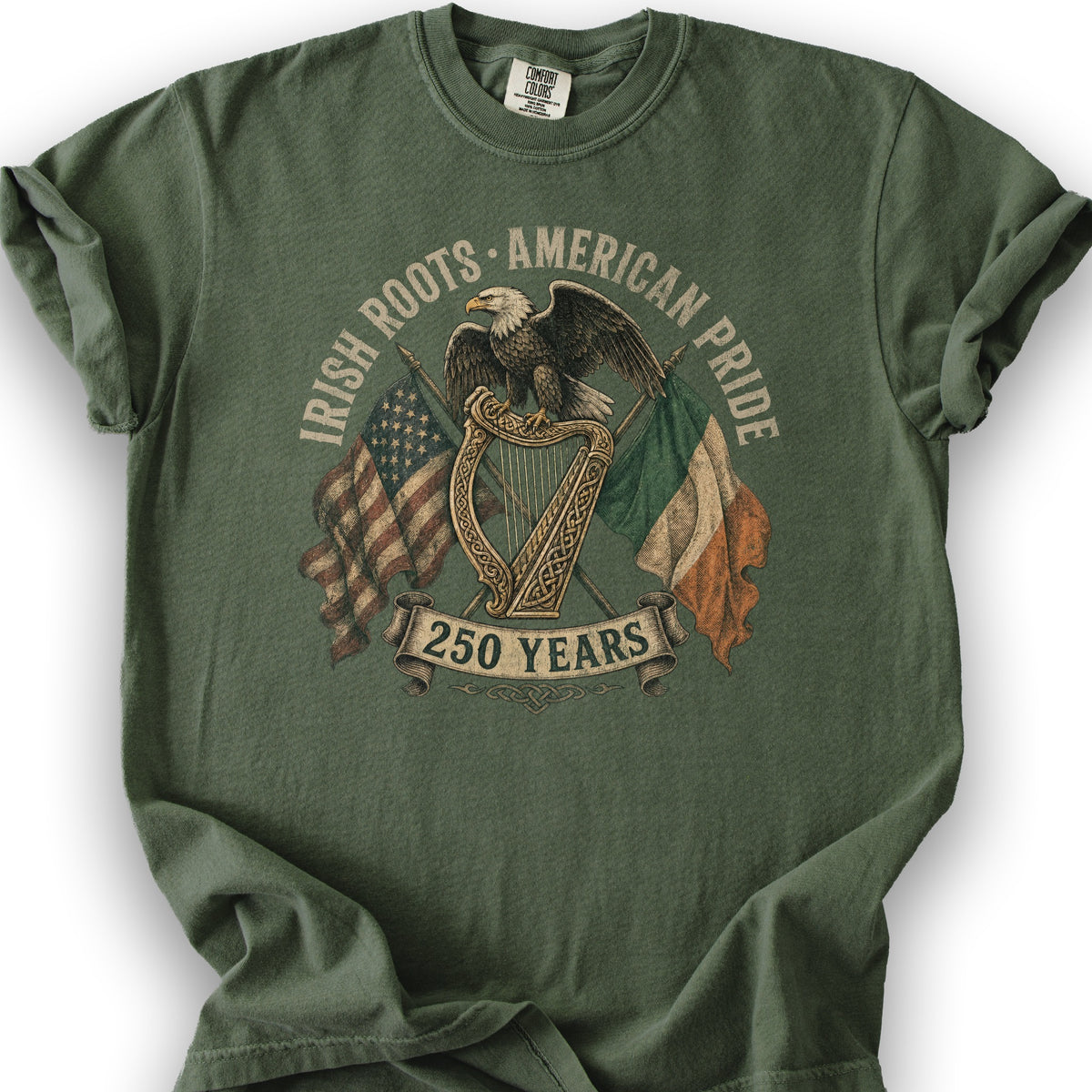 Irish Roots American Pride T-Shirt - Hemp
