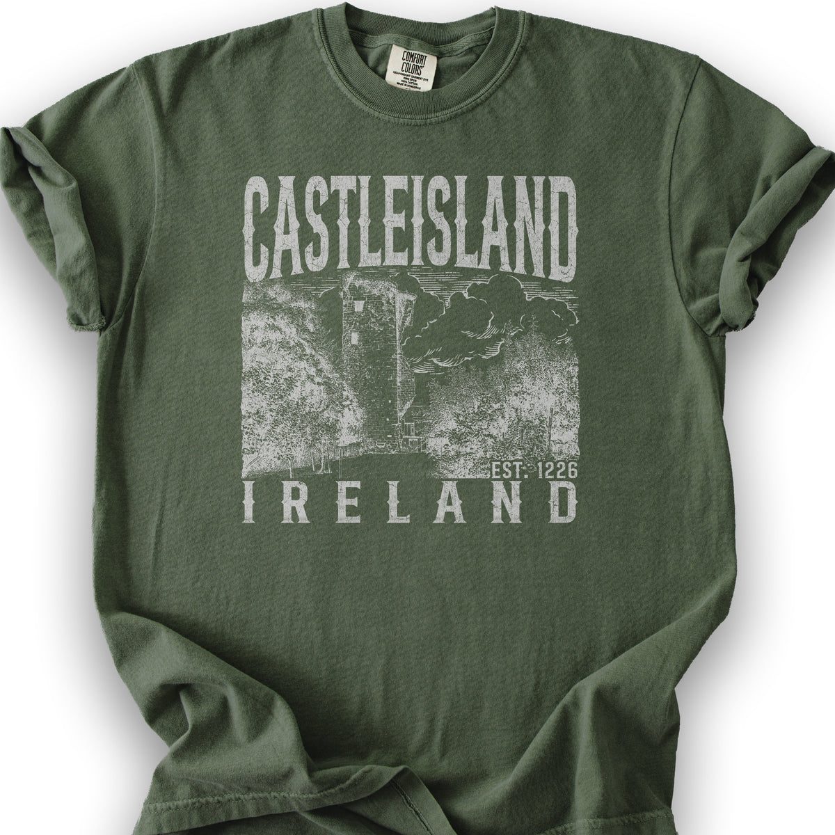 Castleisland Ireland Sketch T-Shirt - Hemp