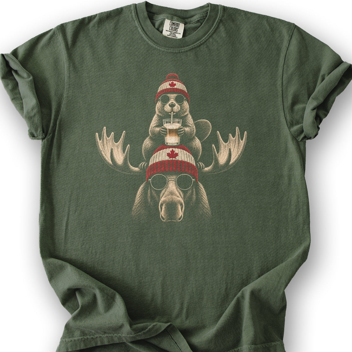 Beaver Moose Canada T-Shirt - Hemp