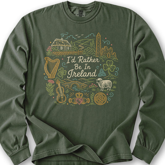 I'd Rather Be In Ireland Long Sleeve Shirt - Hemp