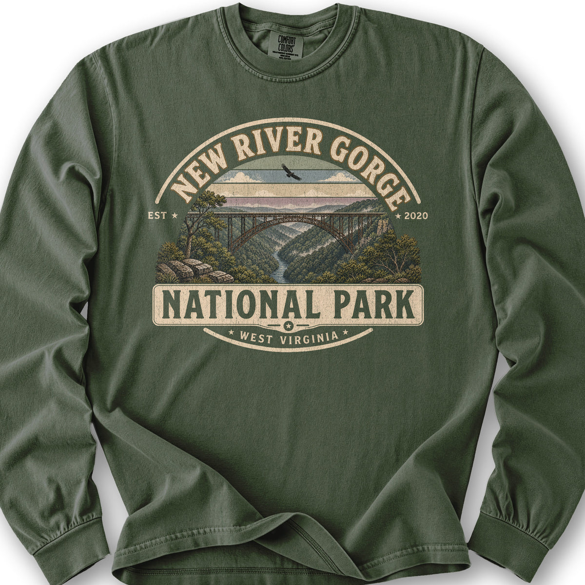 New River Gorge Medallion Long Sleeve Shirt - Hemp