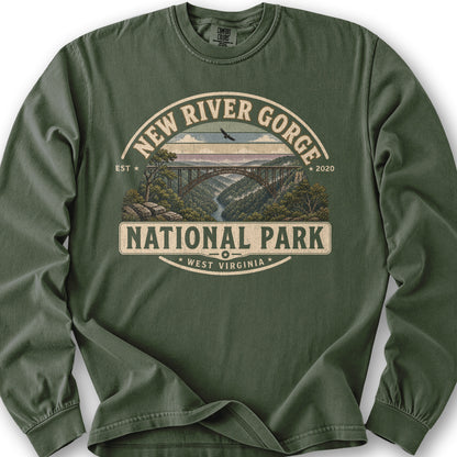 New River Gorge Medallion Long Sleeve Shirt - Hemp