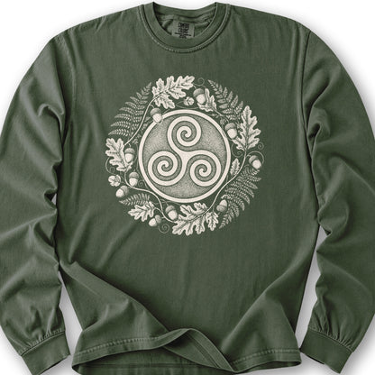 Autumn Triskele Wreath Long Sleeve Shirt - Hemp