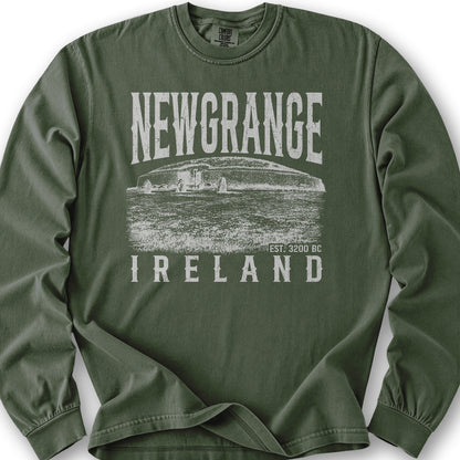 Newgrange Ireland Sketch Long Sleeve Shirt - Hemp