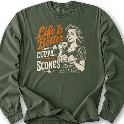 Cuppa Scones Long Sleeve Shirt - Hemp