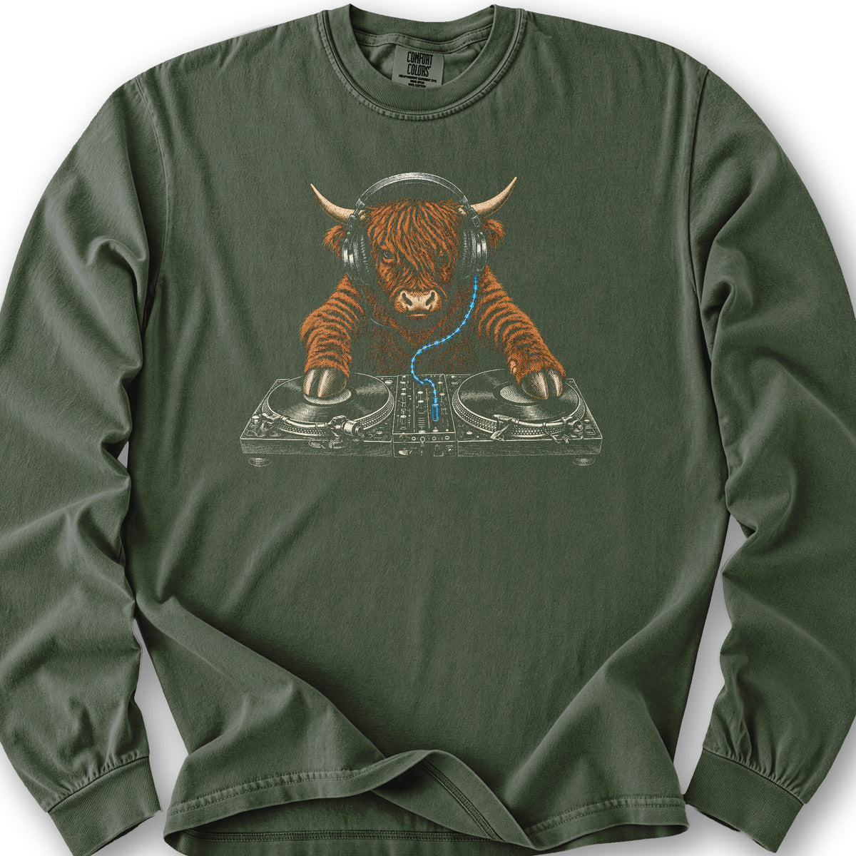 Dj Highland Coo Long Sleeve Shirt - Hemp
