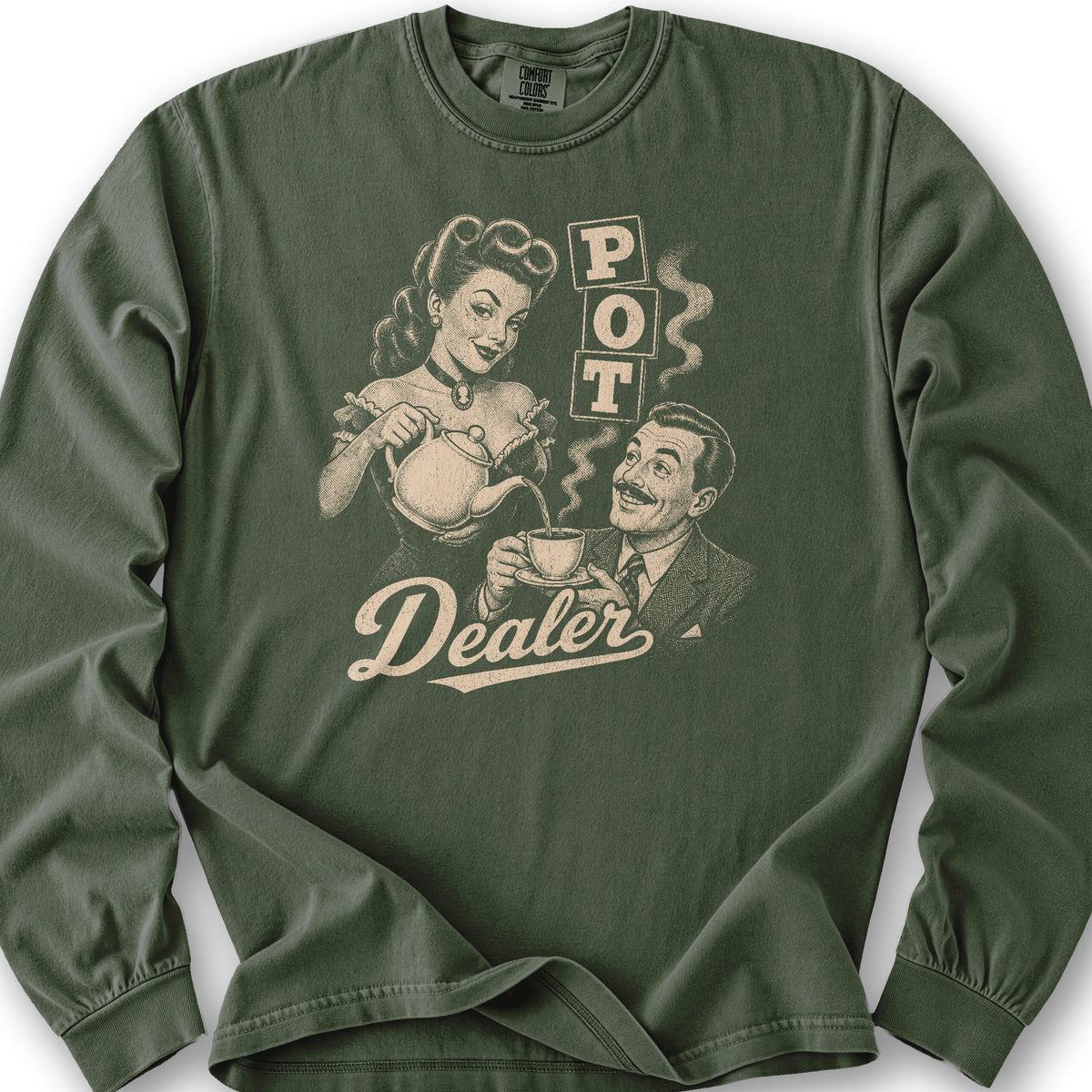 Pot Dealer Tea Long Sleeve Shirt - Hemp