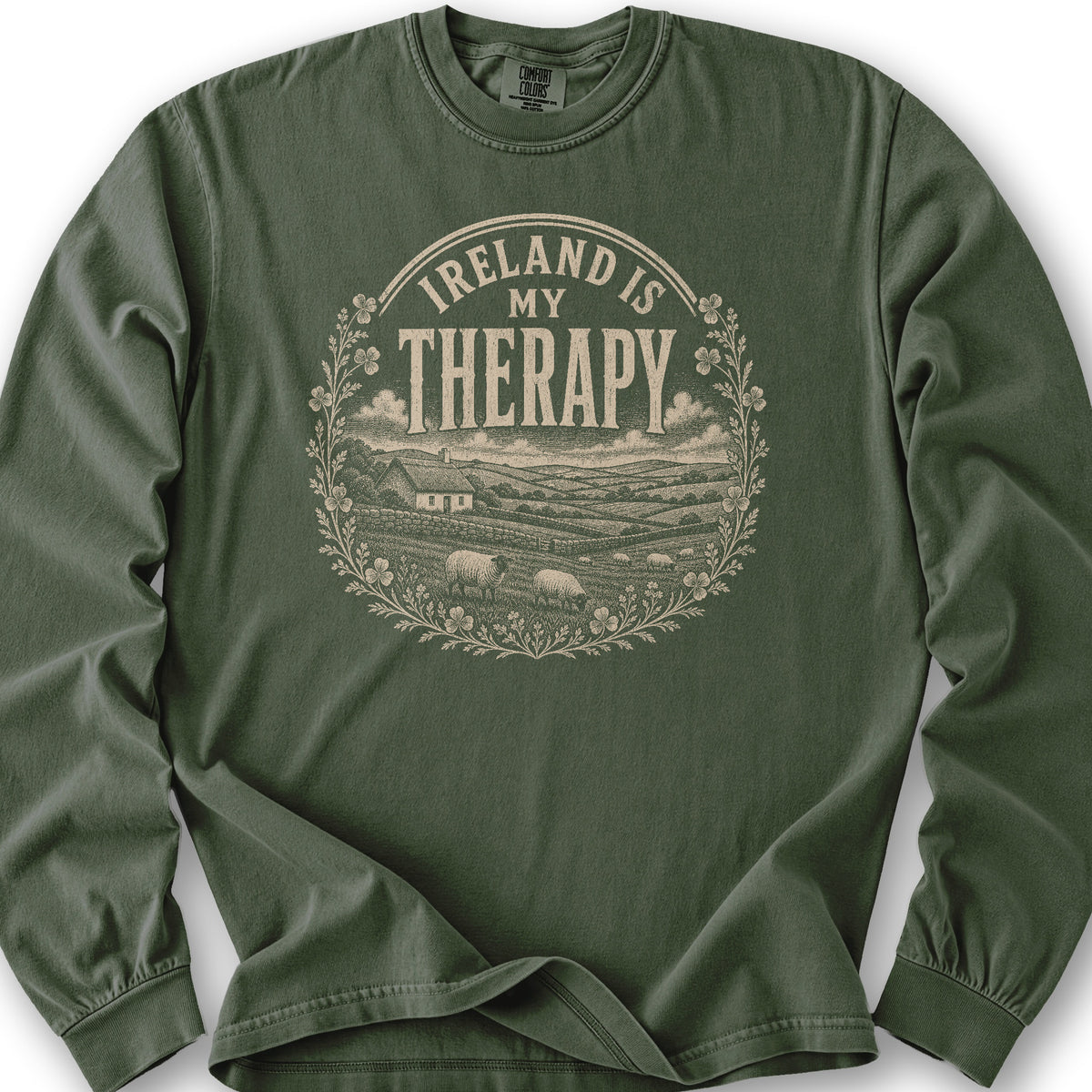Ireland Is My Therapy Badge Long Sleeve Shirt