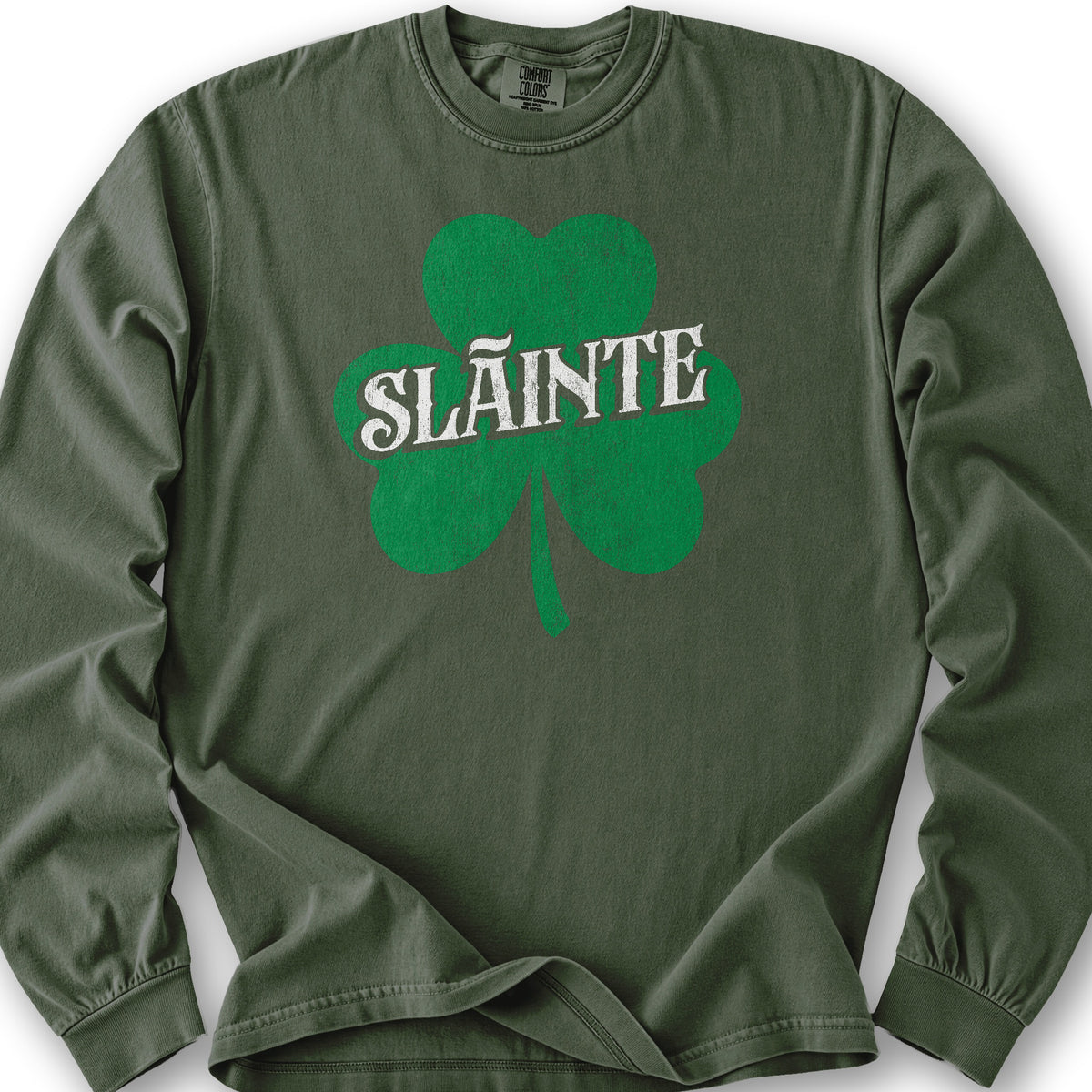 Sláinte Textured Shamrock Long Sleeve Shirt