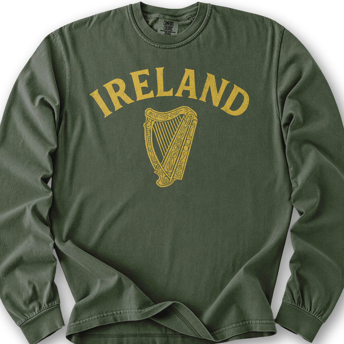 Ireland Vintage Harp Long Sleeve Shirt - Hemp