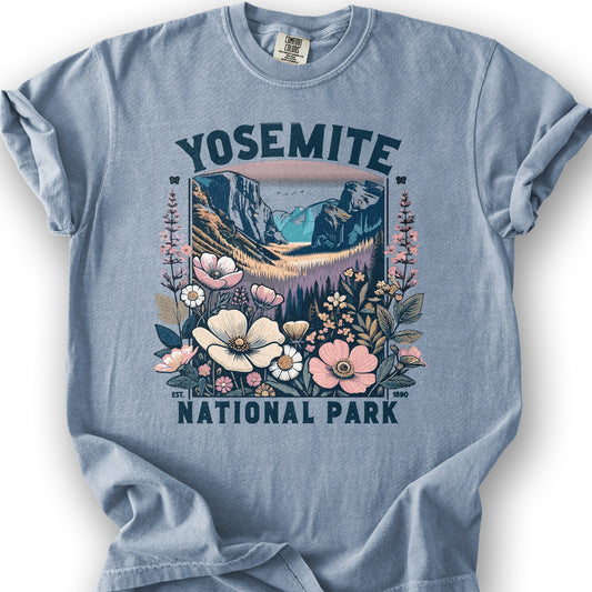 Yosemite National Park "Wildflower" T-Shirt - Ice Blue