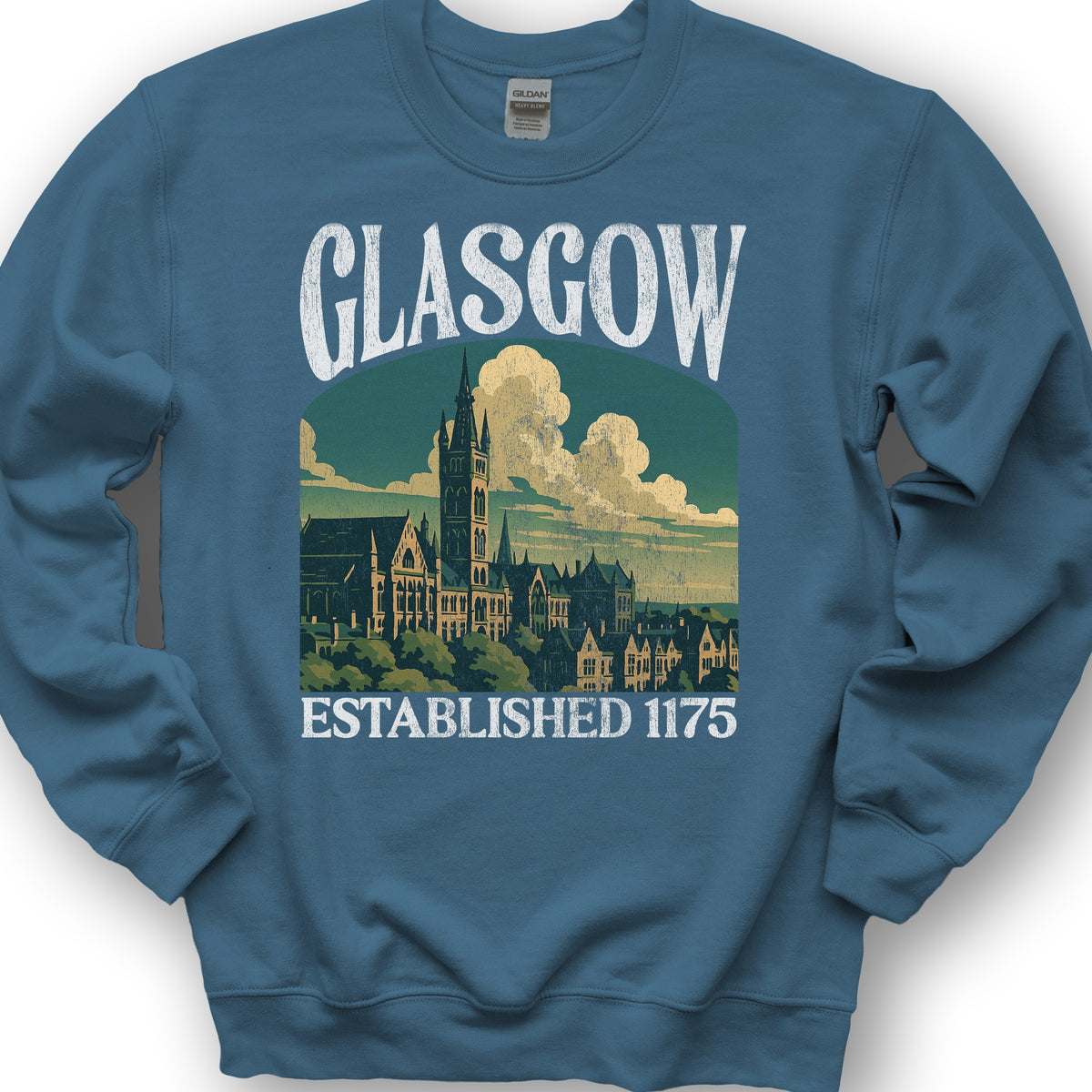 Glasgow Scotland "Big and Bold" Sweatshirt - Indigo Blue