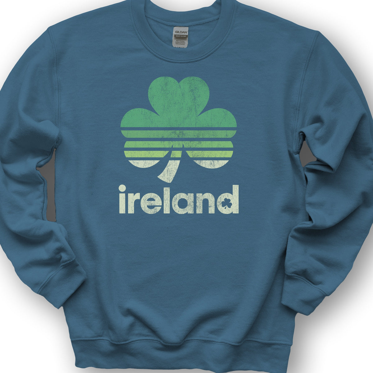 Ireland Retro Shamrock Sweatshirt - Indigo Blue