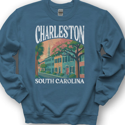 Charleston South Carolina "Big and Bold" Sweatshirt - Indigo Blue