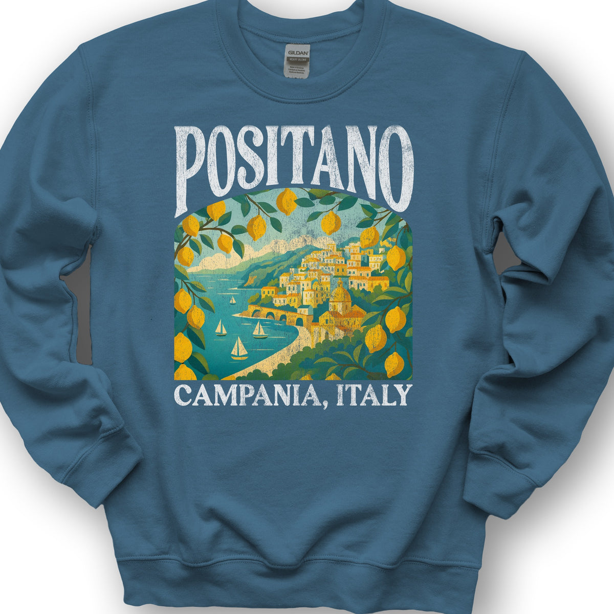 Positano Italy "Big and Bold" Sweatshirt - Indigo Blue