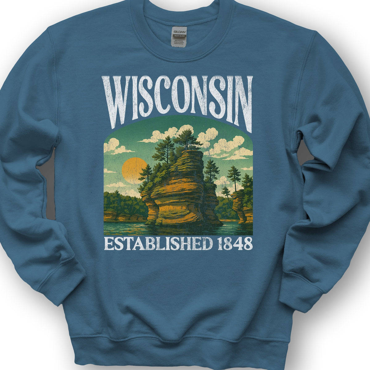 Wisconsin "Big & Bold" Sweatshirt - Indigo Blue