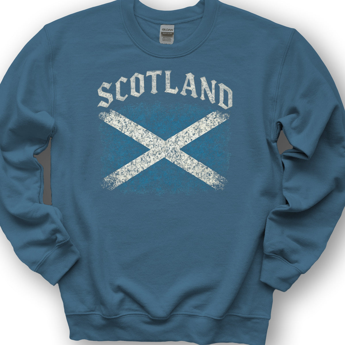 Scotland Distressed Vintage Flag Sweatshirt - Indigo Blue
