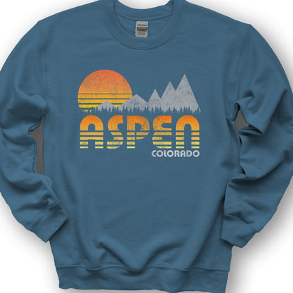 Aspen "80's Retro" Sweatshirt - Indigo Blue