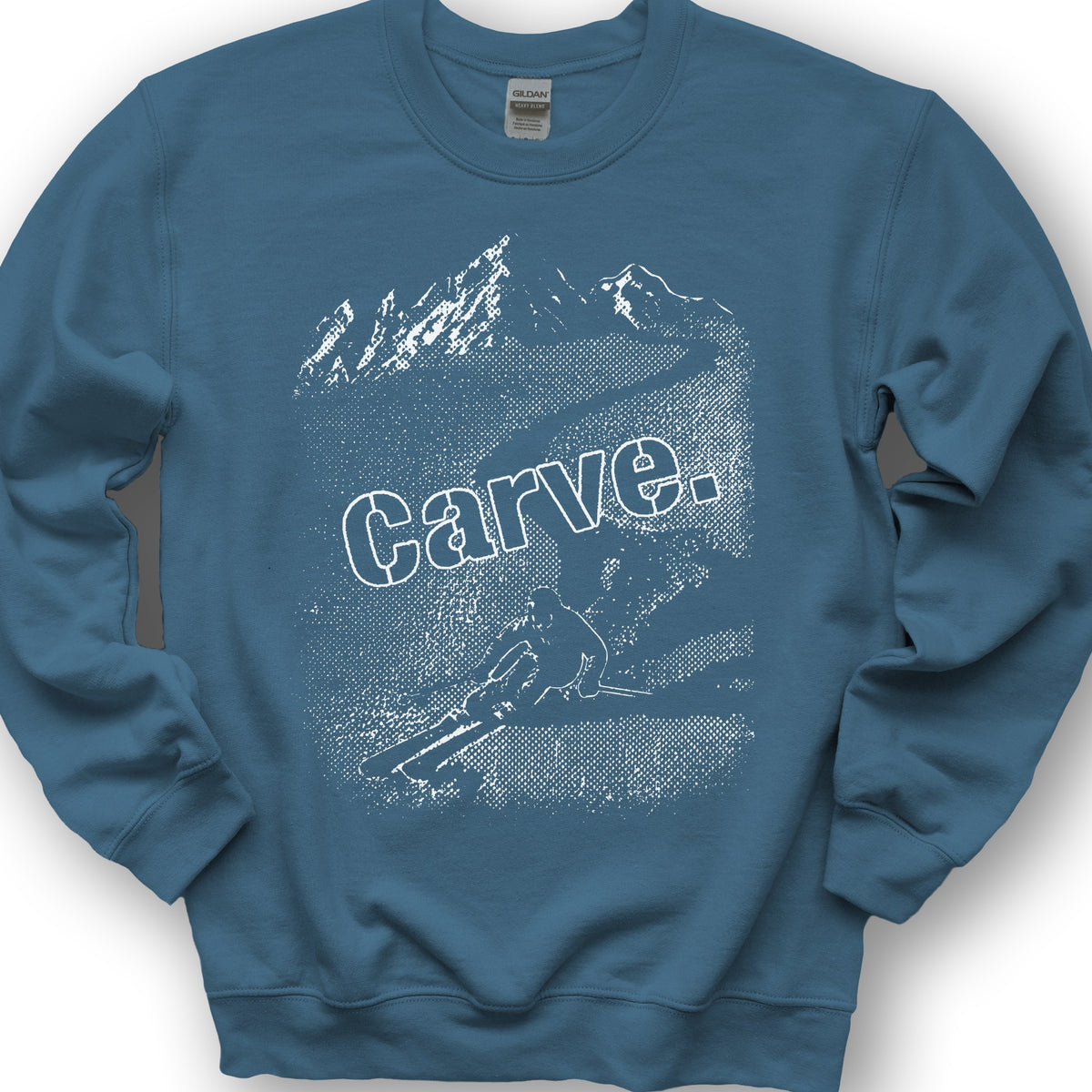 Carve Ski Print Sweatshirt - Indigo Blue