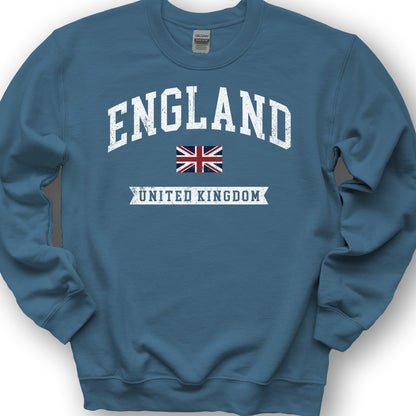England Varsity Flag Sweatshirt - Indigo Blue