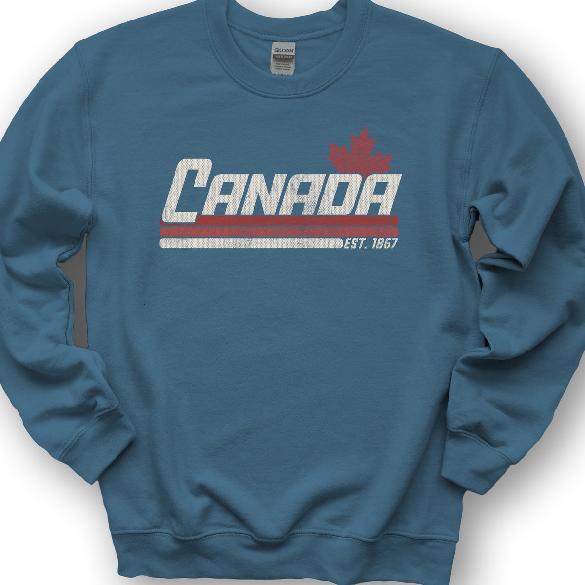 Canada Retro Stripe Sweatshirt - Indigo Blue