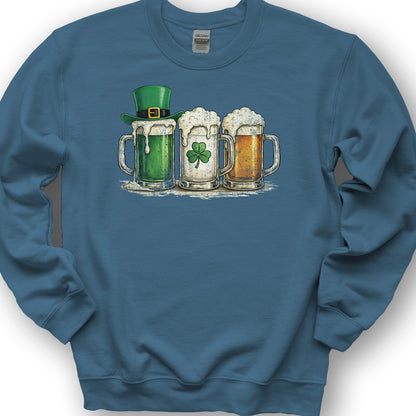 Irish Flag Mugs Sweatshirt - Indigo Blue