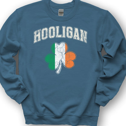 Hooligan Shamrock Sweatshirt - Indigo Blue