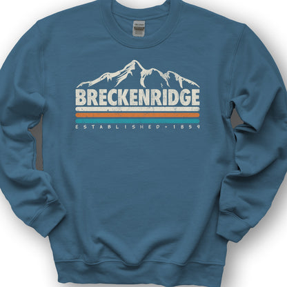 Breckenridge Retro Stripe Sweatshirt - Indigo Blue