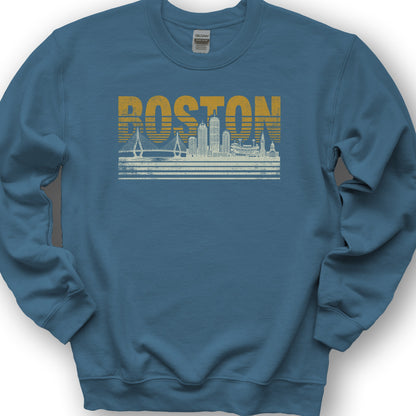 Boston Skyline Sweatshirt - Indigo Blue