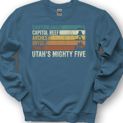 Utah's Mighty Five Stripes Sweatshirt - Indigo Blue