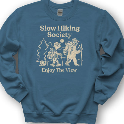 Slow Hiking Society Sweatshirt - Indigo Blue