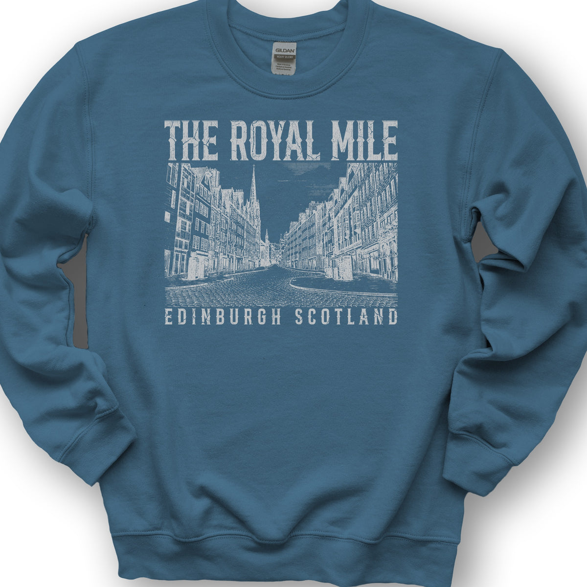 Royal Mile Scotland Sketch Sweatshirt - Indigo Blue