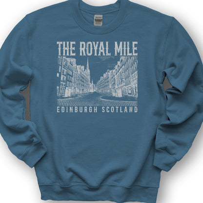 Royal Mile Scotland Sketch Sweatshirt - Indigo Blue