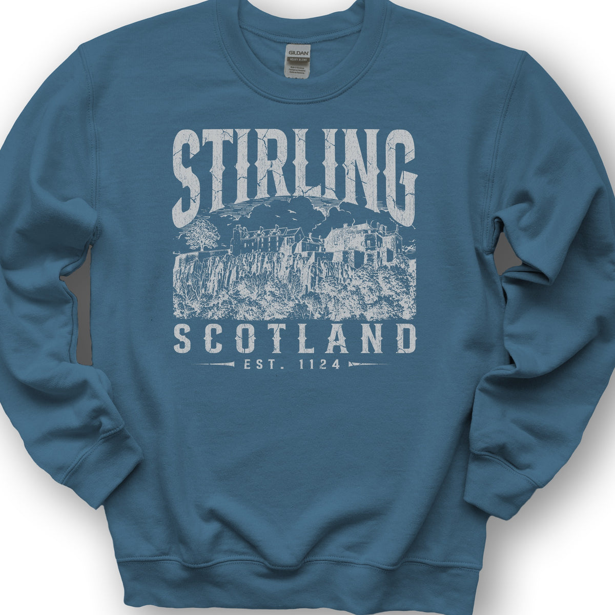 Stirling Scotland Sketch Sweatshirt - Indigo Blue
