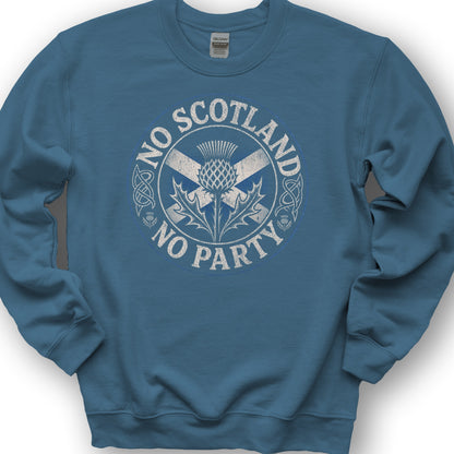 Scotland No Party Badge Sweatshirt - Indigo Blue