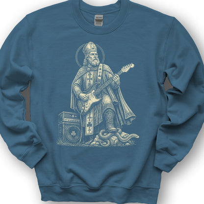 Saint Patrick Guitar Sweatshirt - Indigo Blue