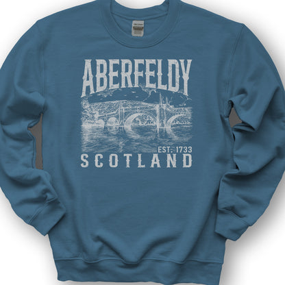 Aberfeldy Scotland Sketch Sweatshirt - Indigo Blue
