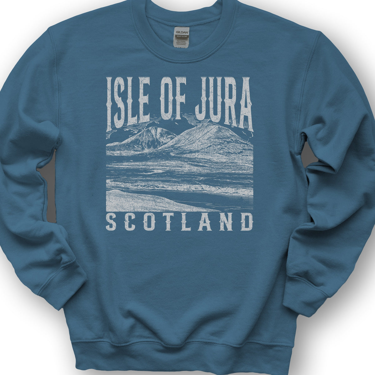 Isle of Jura Scotland Sketch Sweatshirt - Indigo Blue