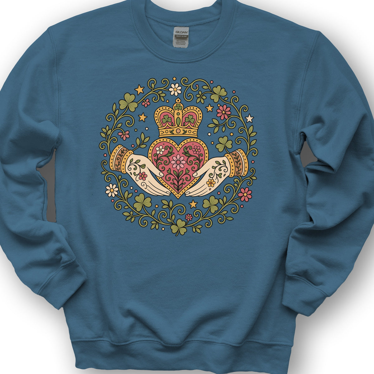 Claddagh Florals Sweatshirt - Indigo Blue