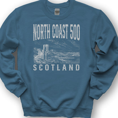 Castleisland Scotland Sketch Sweatshirt - Indigo Blue