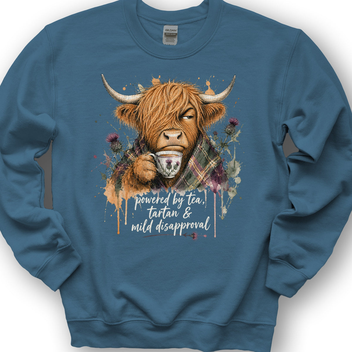 Mild Disapproval Tartan Sweatshirt - Indigo Blue