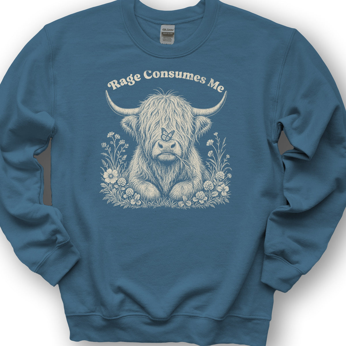 Raging Coo Monogram Sweatshirt - Indigo Blue
