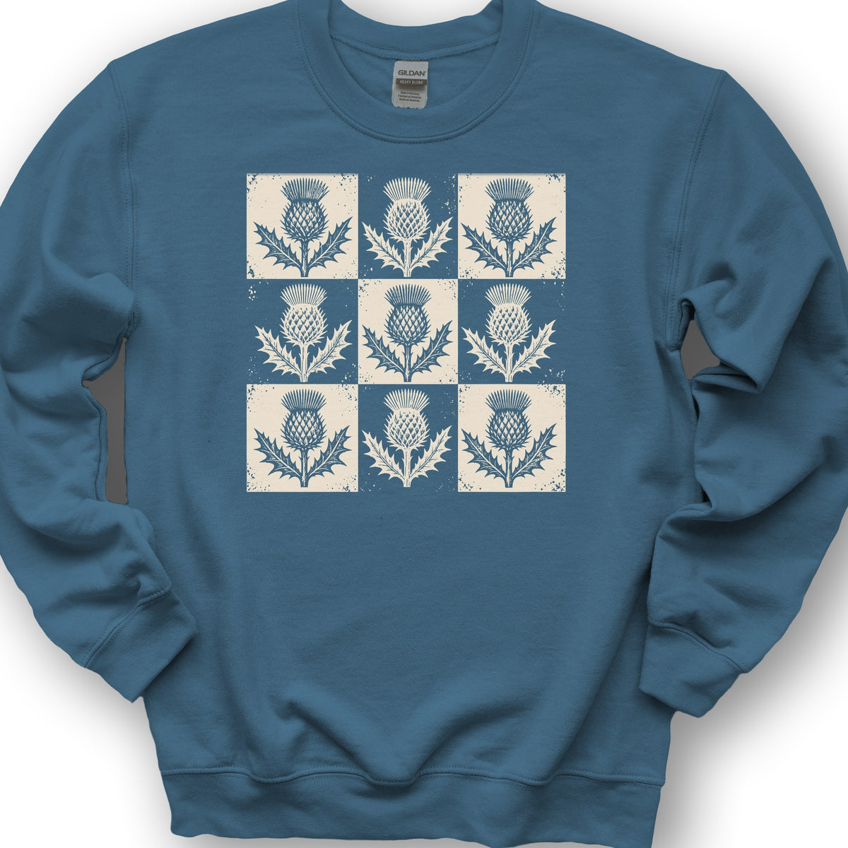 Thistle Box Pattern Sweatshirt - Indigo Blue