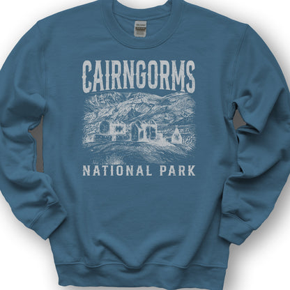 Cairngorms National Park Sketch Sweatshirt - Indigo Blue