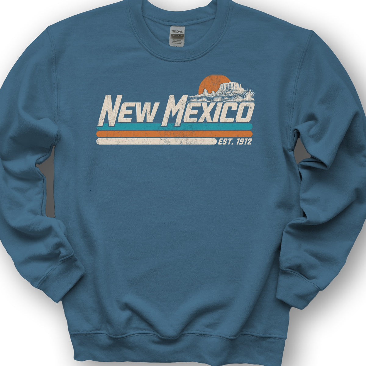 New Mexico Retro Stripe Sweatshirt - Indigo Blue